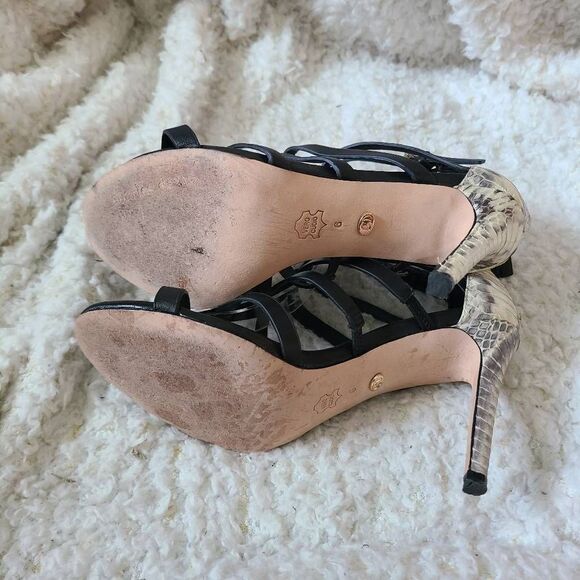 Charles David Idealize Snakeskin Strappy Heels sz 6 - Picture 4 of 5